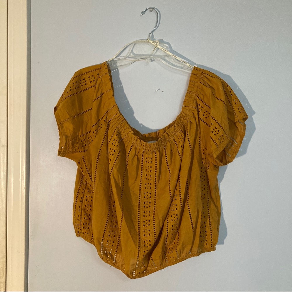 Yellow Scrunched Crop Top